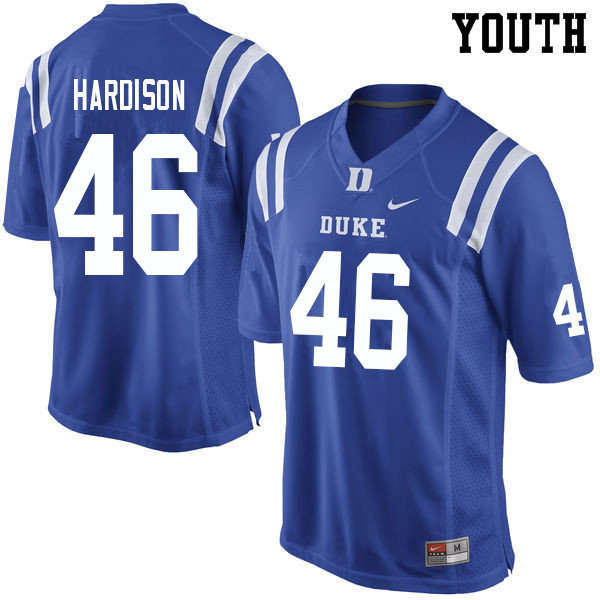 Youth #46 Joe Hardison Duke Blue Devils College Football Jerseys Sale-Blue